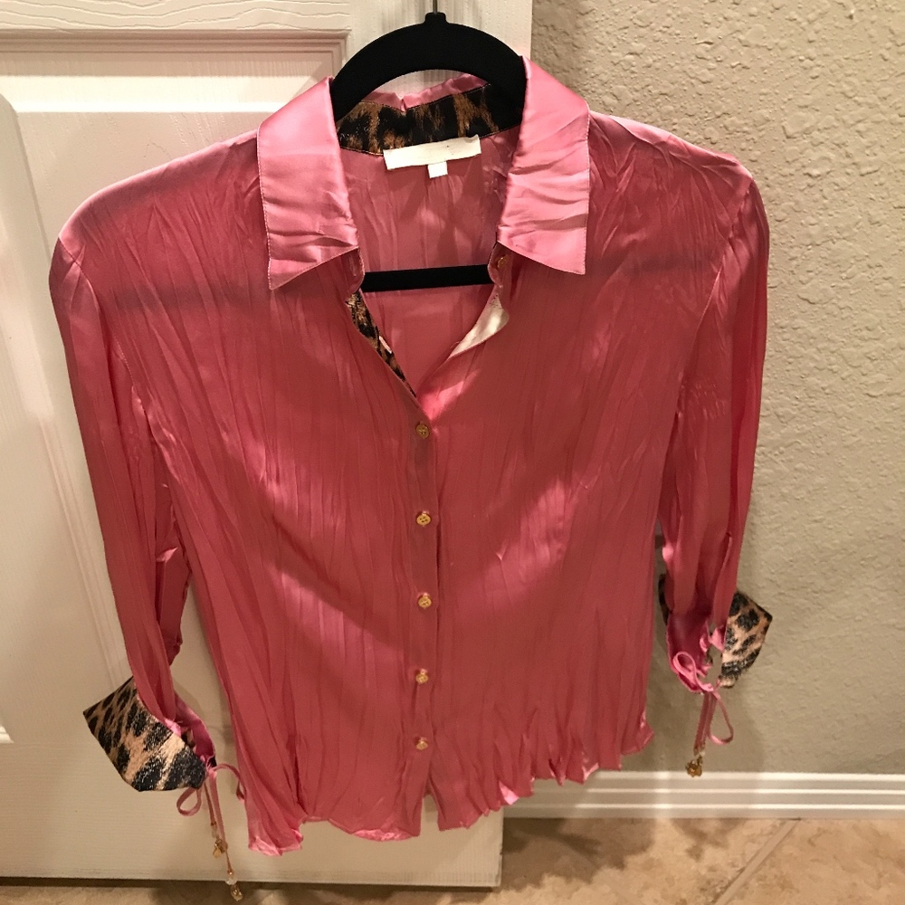 Roberto Cavalli Signature crinkled silk blouse